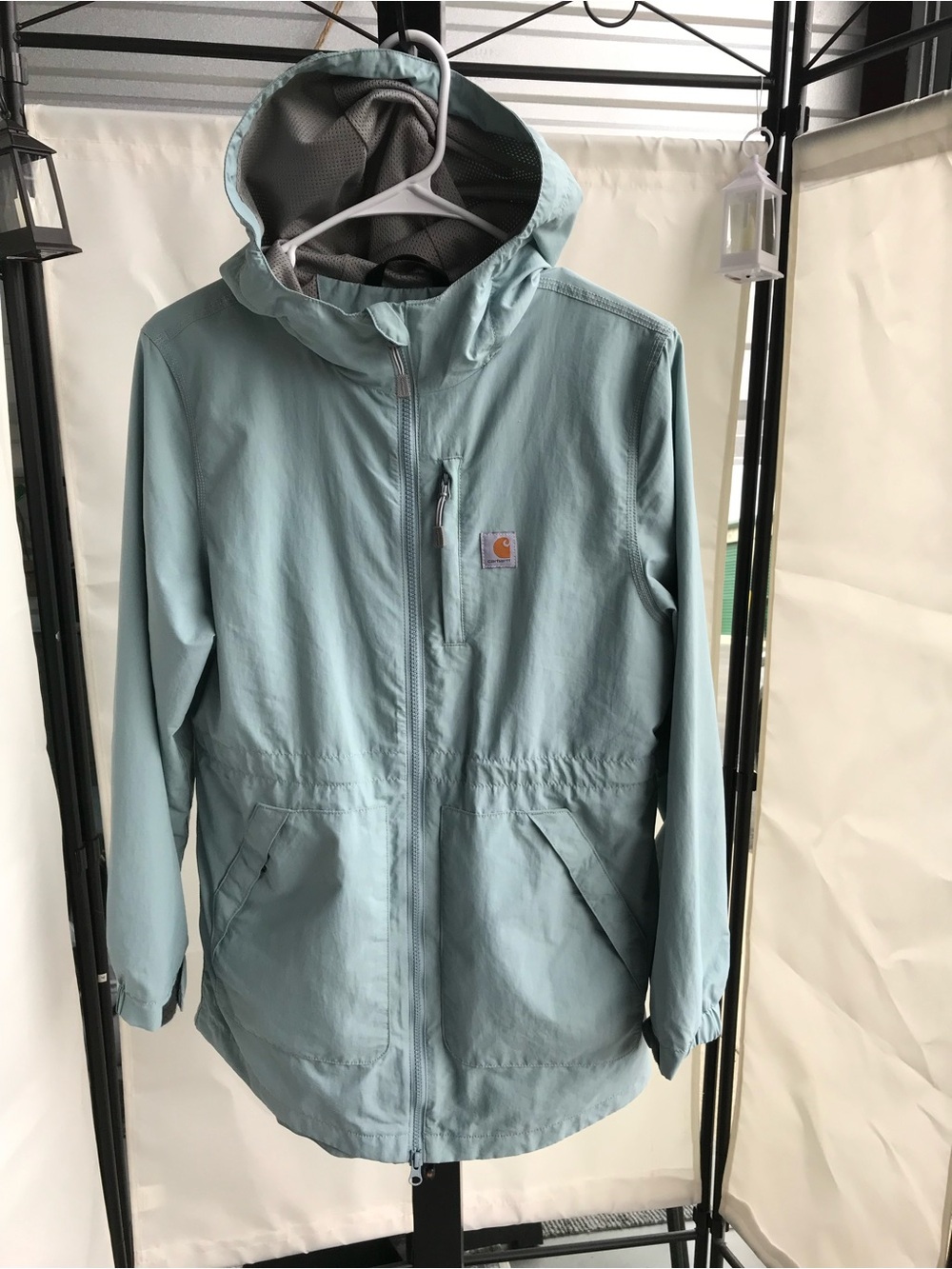 Carhartt Seafoam Green Hooded Windbreaker Jacket